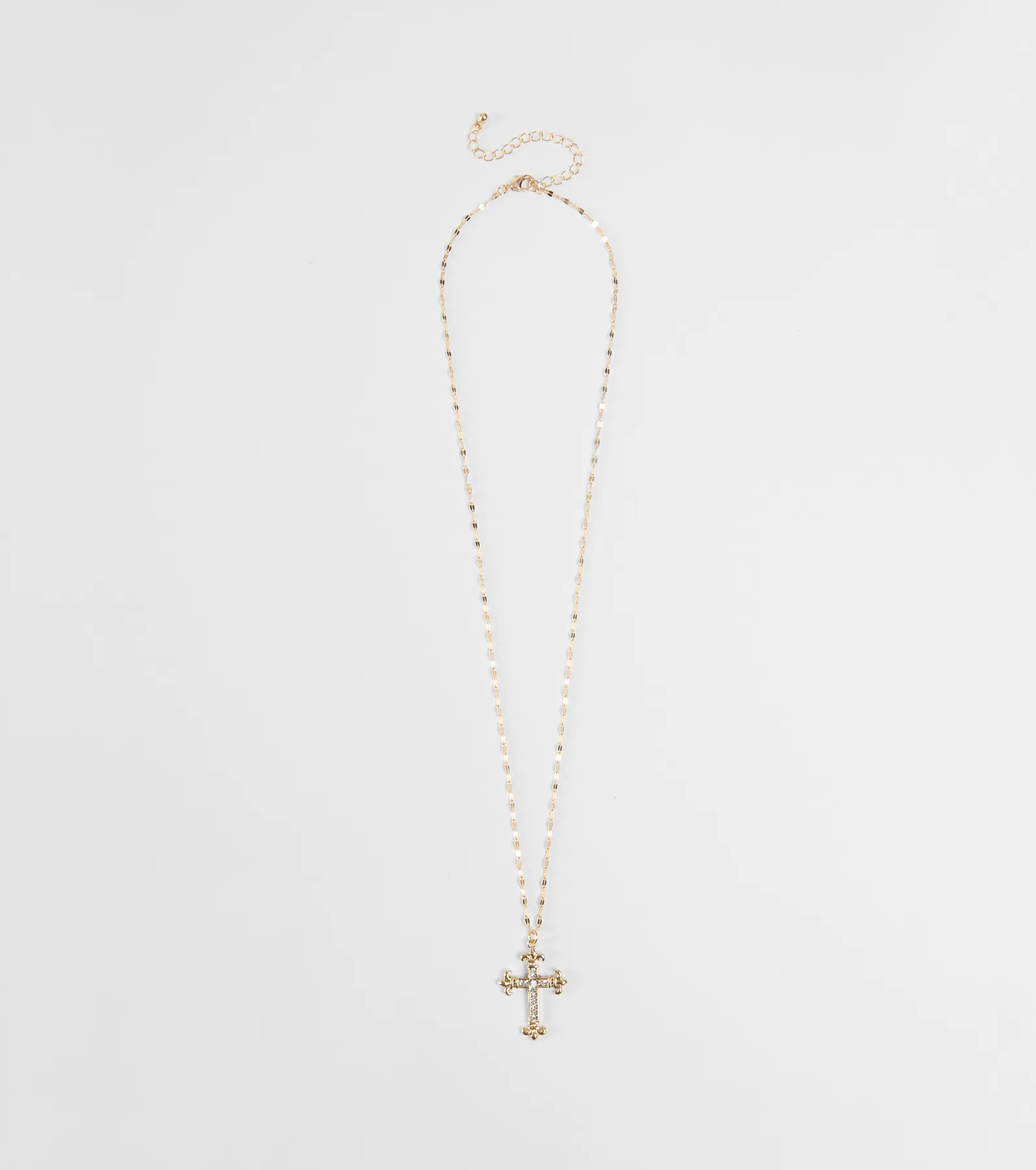 Full Of Faith Rhinestone Cross Necklace