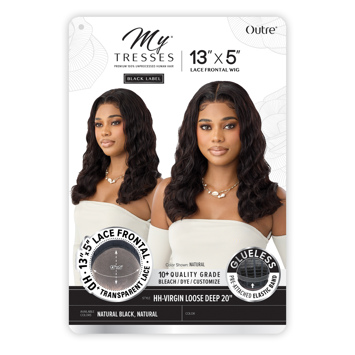 My Tresses Black Label Premium Unprocessed Human Hair Glueless 13X5 HD Lace Frontal Wig HH-Virgin Loose Deep 20