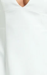 Karissa Mini Dress - V Neck Fit And Flare Dress in White