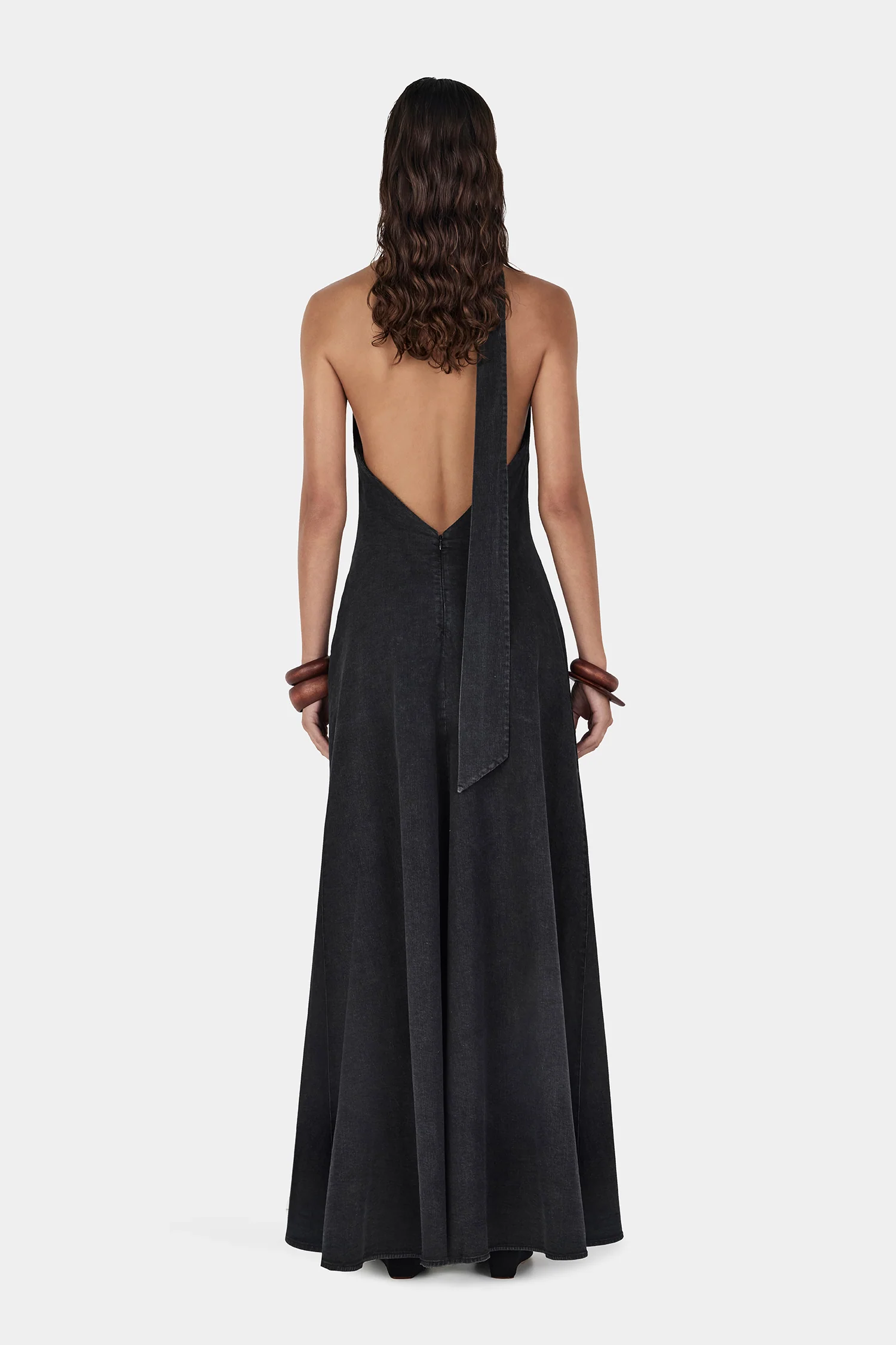 Rae Maxi Dress Charcoal Chambray