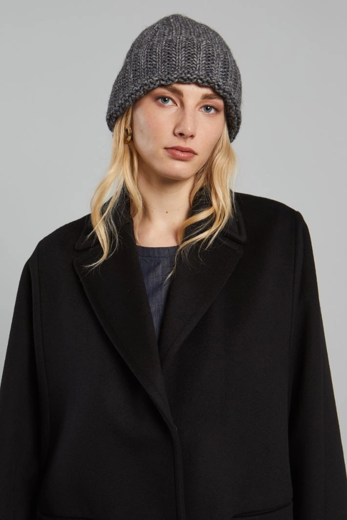 Turn-up beanie hat - GREY