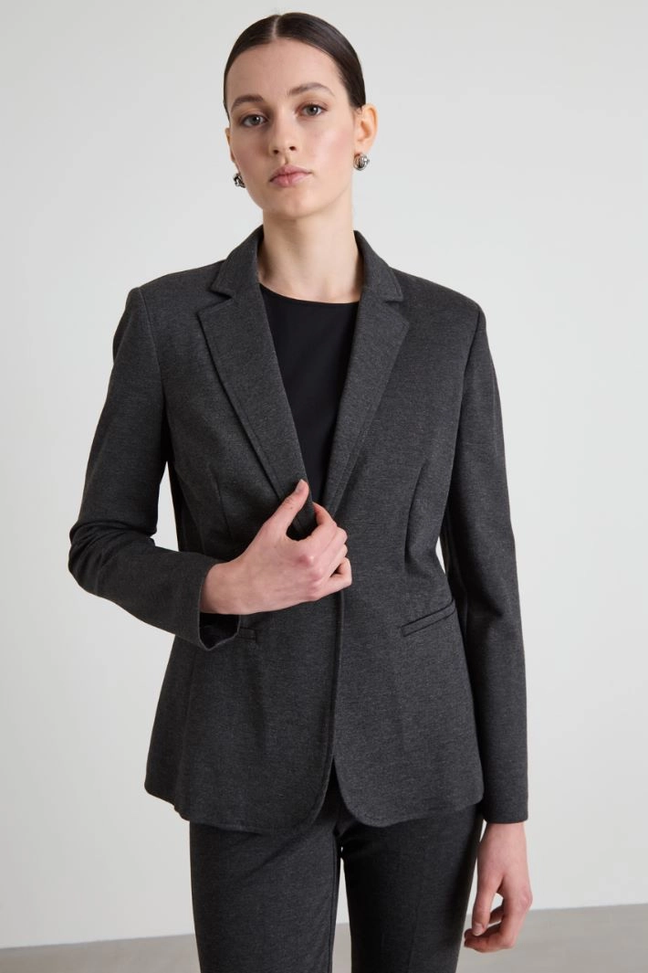 Slim-fit jersey blazer - DARK GREY