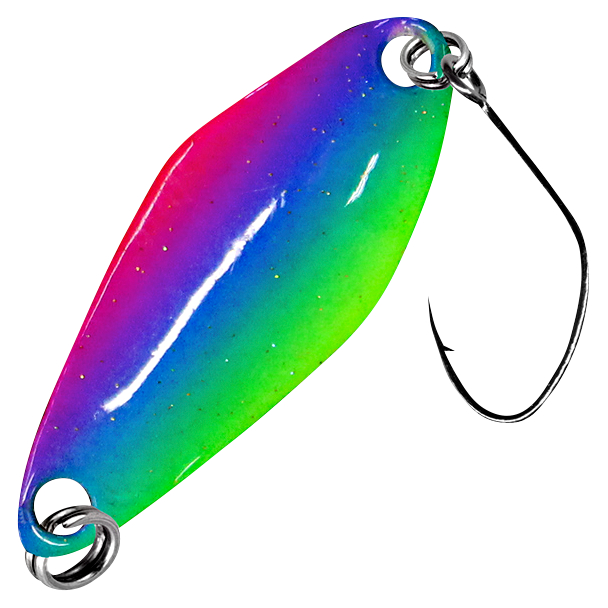 FTM Trout Spoon Tremo (2.3 g, Pink\/Blue\/Green, Black UV)
