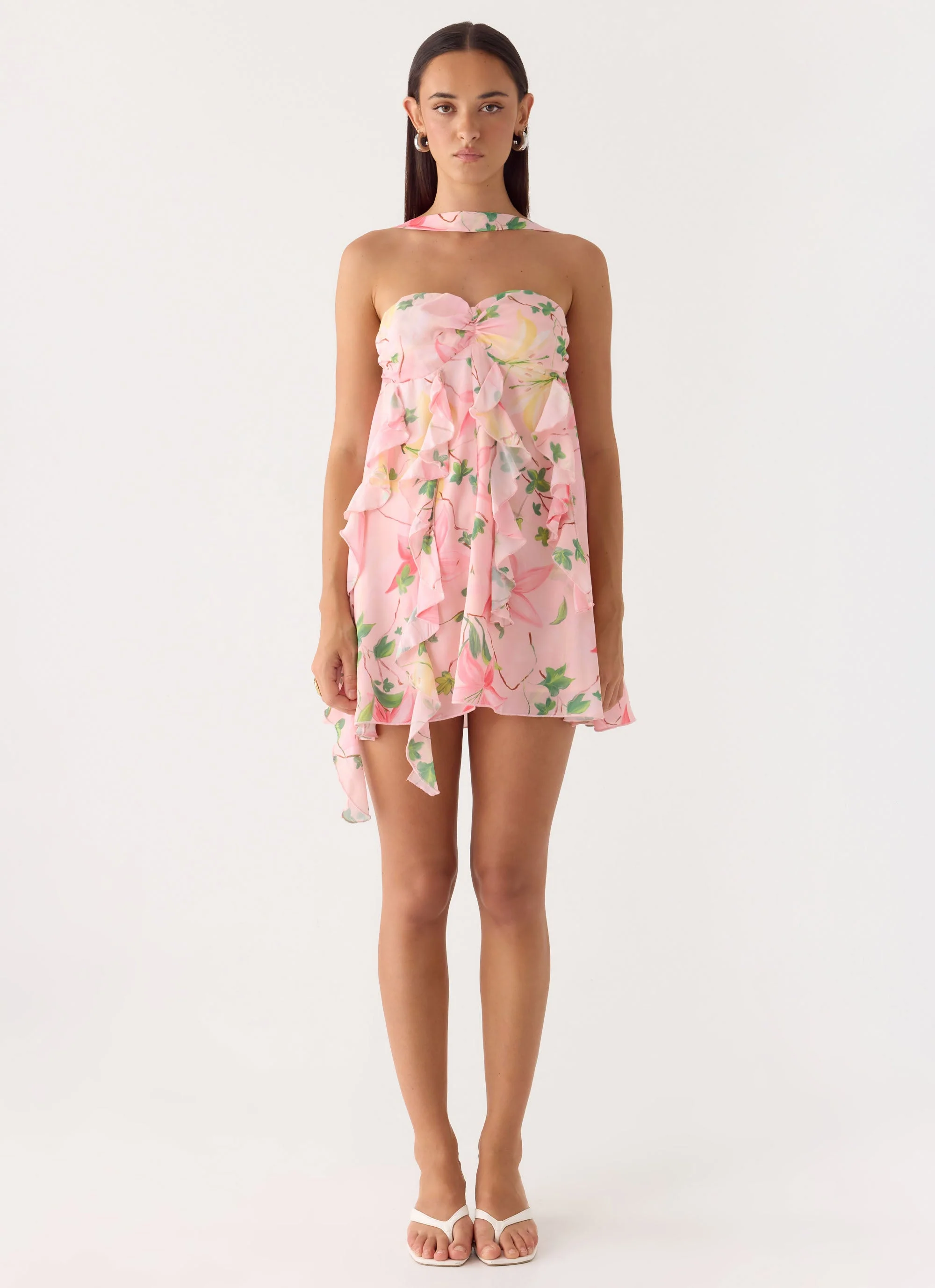 When You Look Mini Dress - Blooming Spring