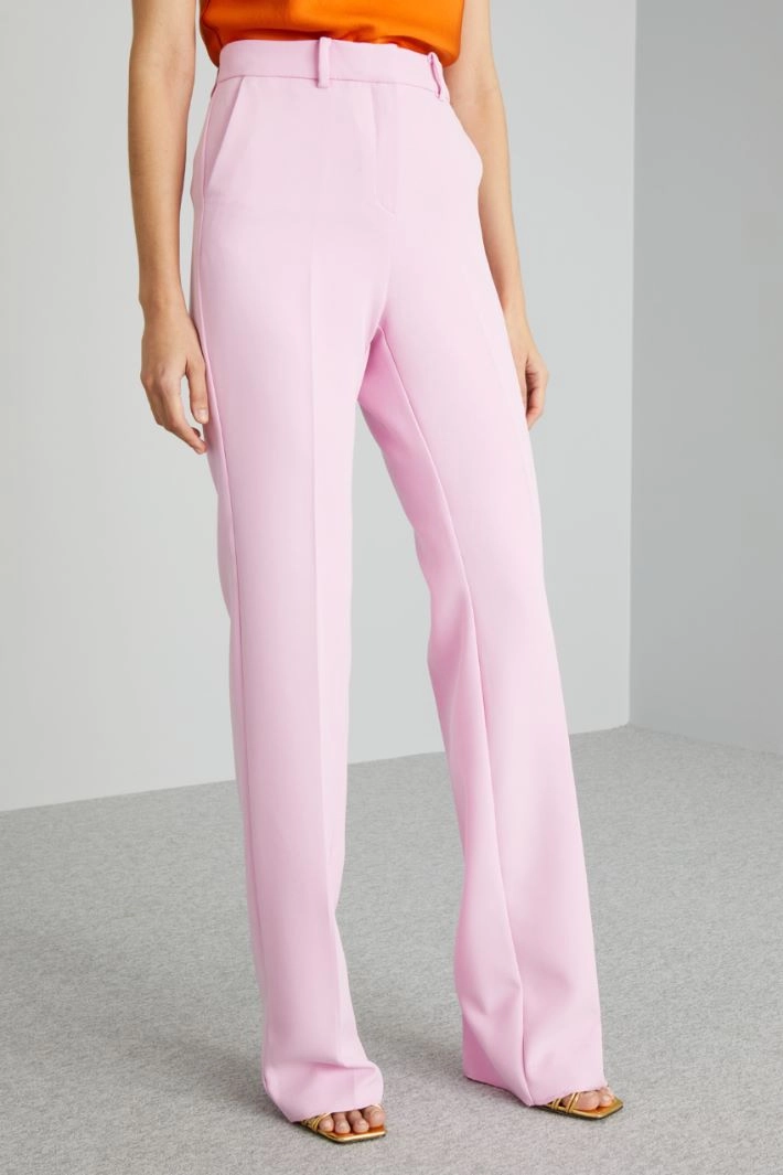 Straight crepe trousers - PINK