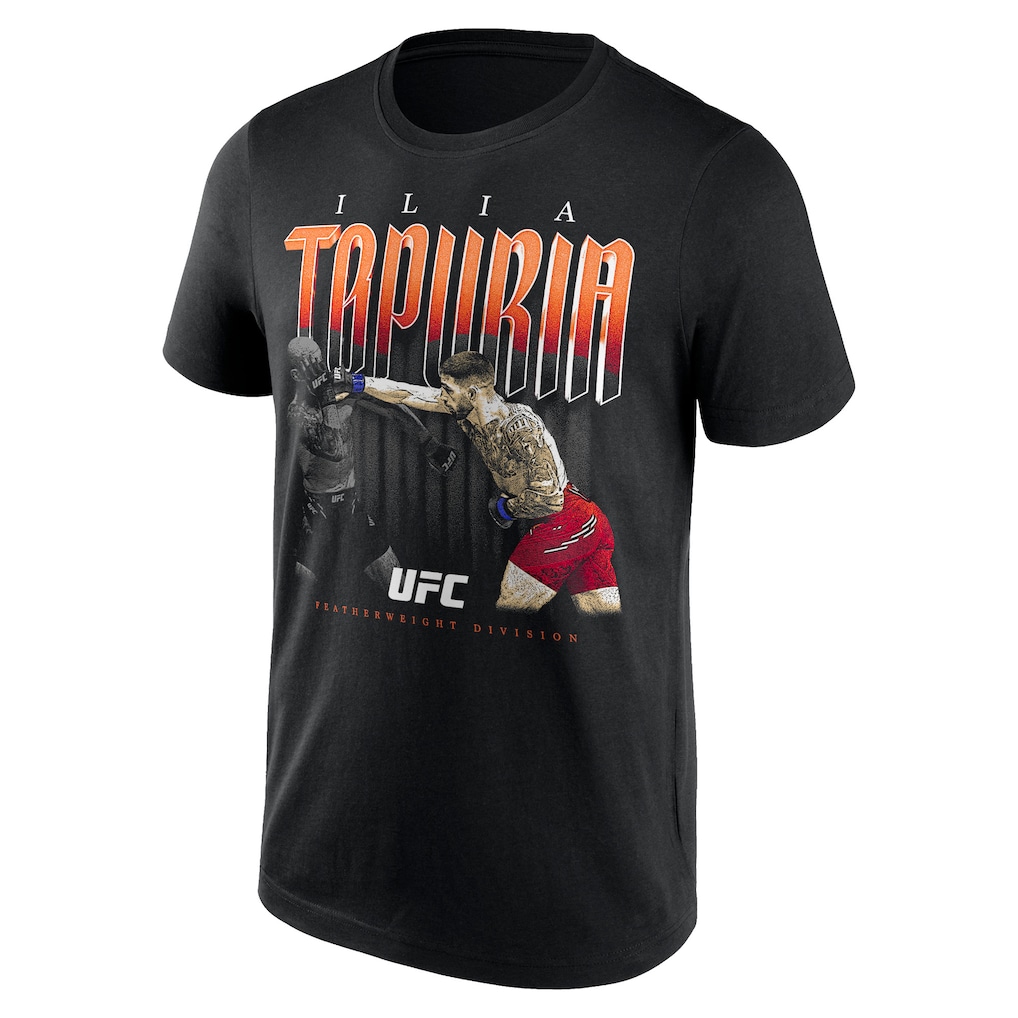 UFC Ilia Topuria Retro Bitmap T-Shirt - Black - Mens