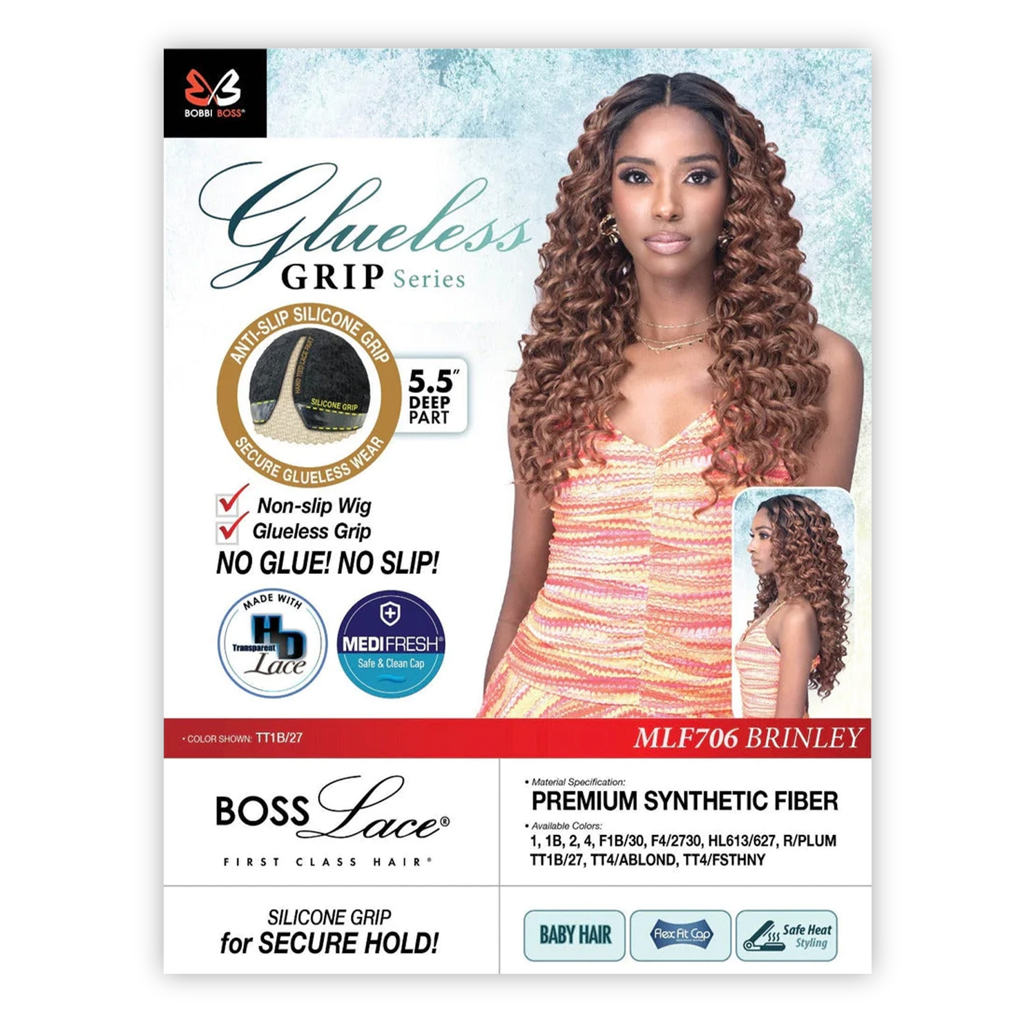 Bobbi Boss HD Lace Front Wig Glueless Grip Series 5.5