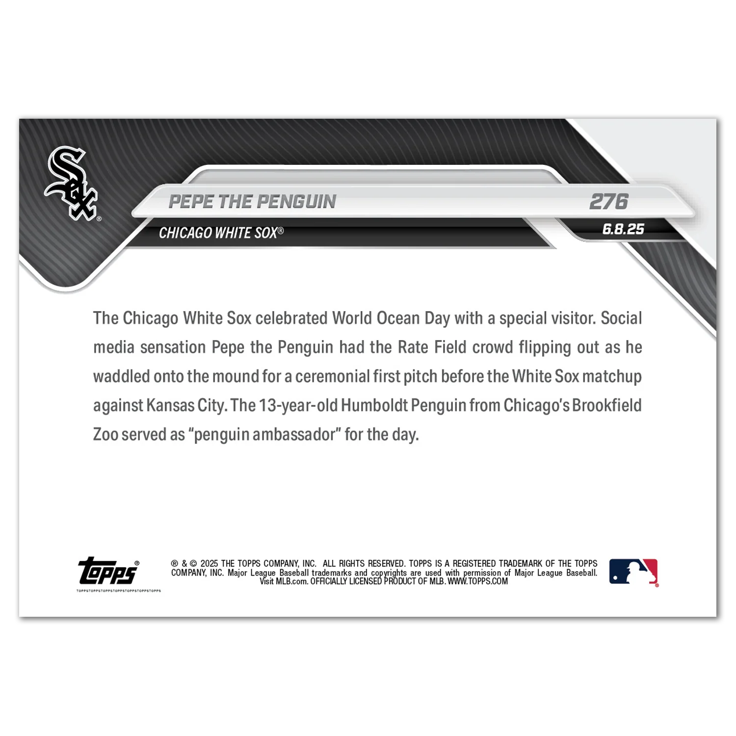 Pepe the Penguin - 2025 MLB Topps NOW® - Card 276