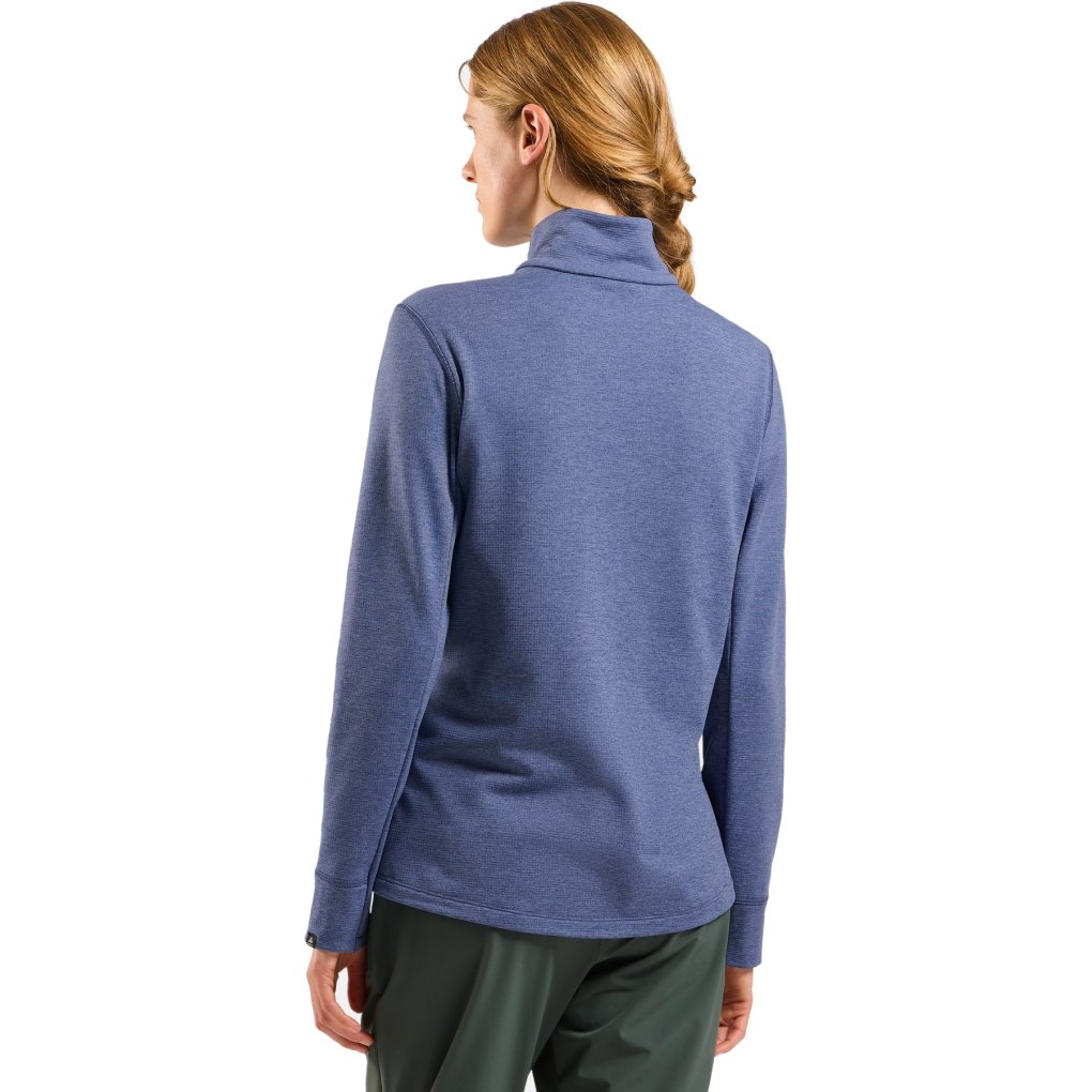 Odlo Essentials Grid Fleece Full-Zip Multisport Mid Layer Women - blue heron melange