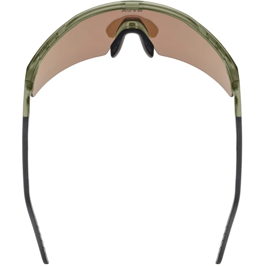 Uvex Flowline Cycling Glasses - olive matt/mirror gold