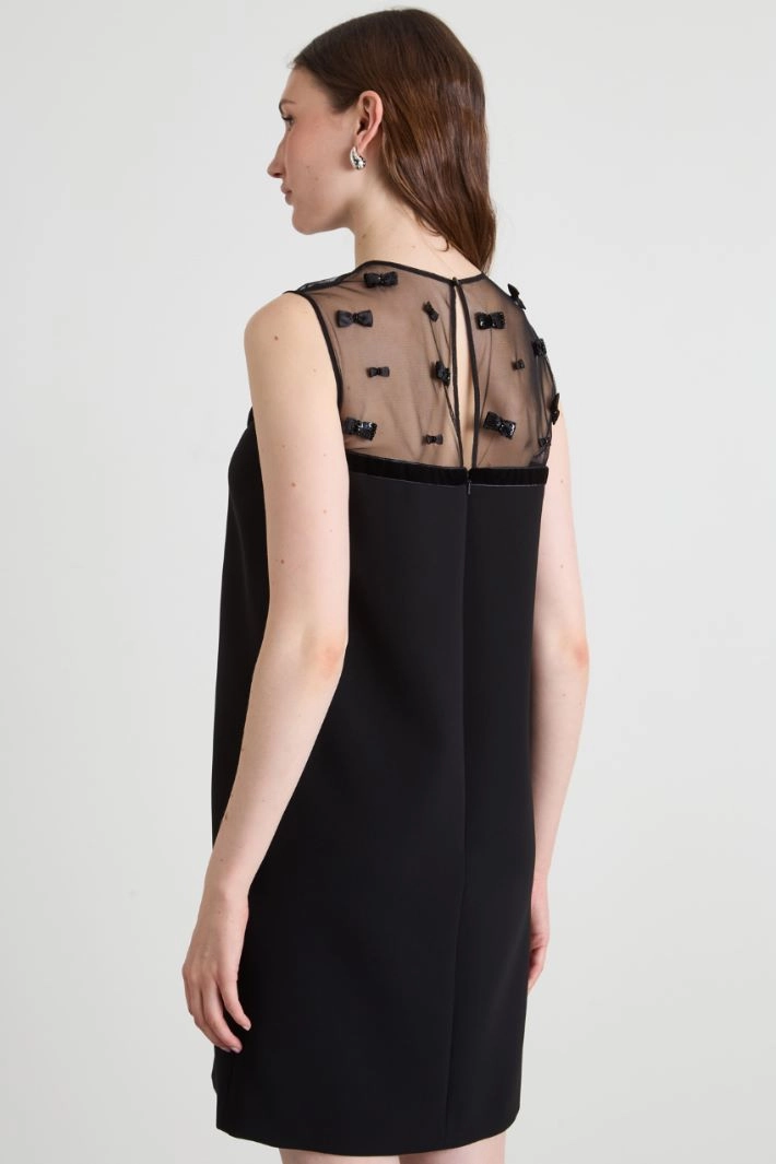 A-line cady dress - BLACK