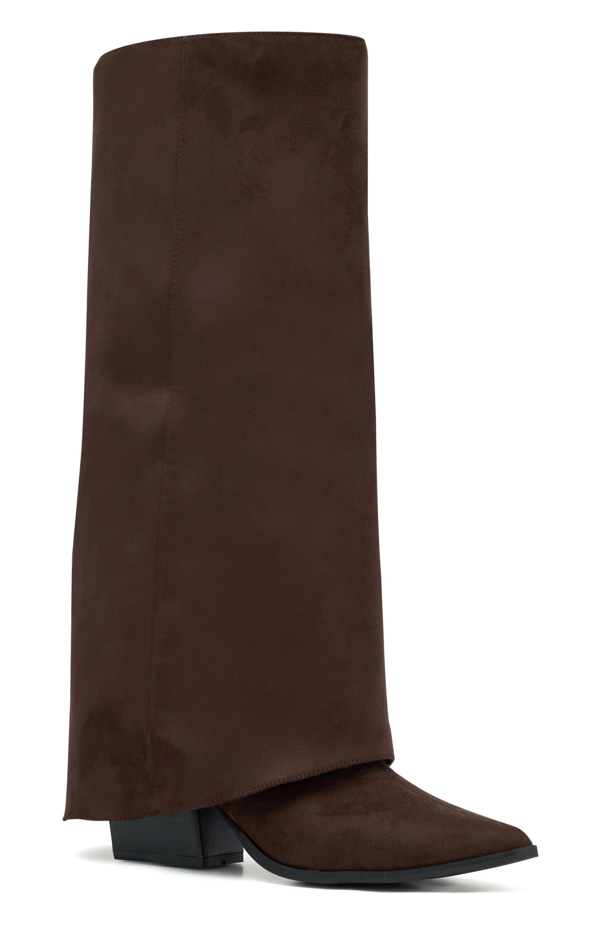 I'm That Girl Knee High Boots Chocolate Faux Suede