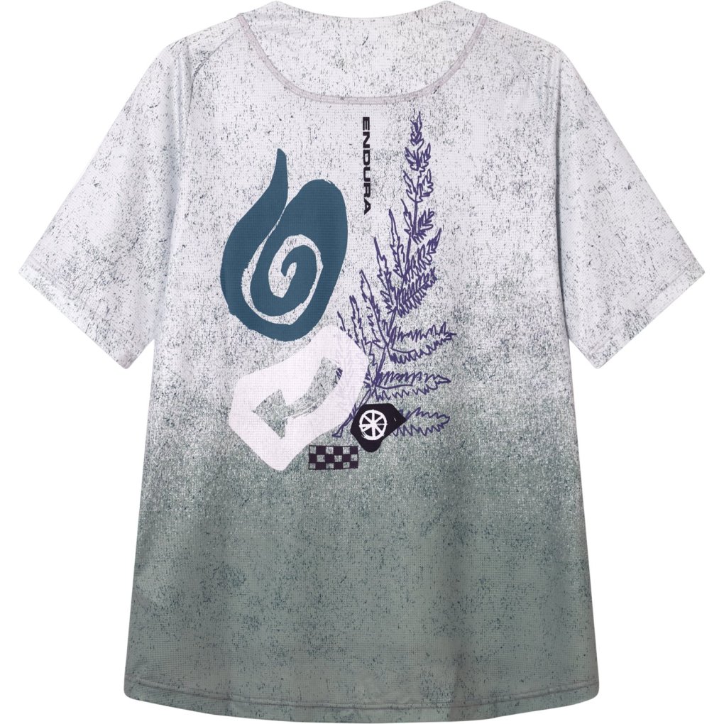 Endura Singletrack Print Short Sleeve Tee Women - aero blue