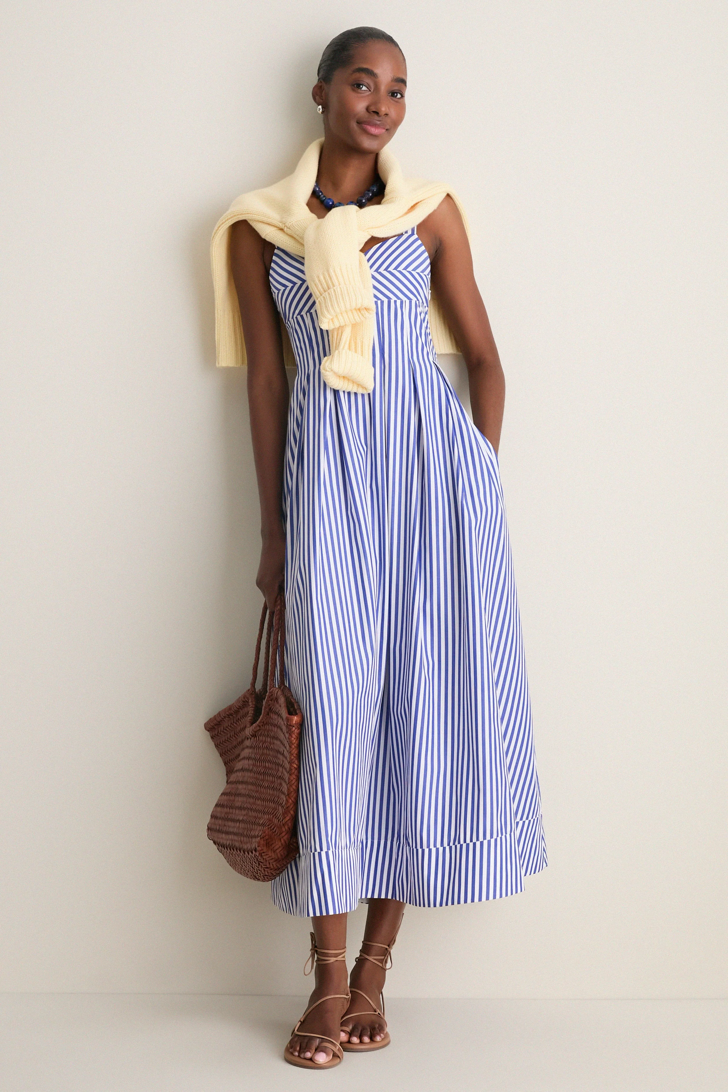 Cobalt and White Madeline Dress