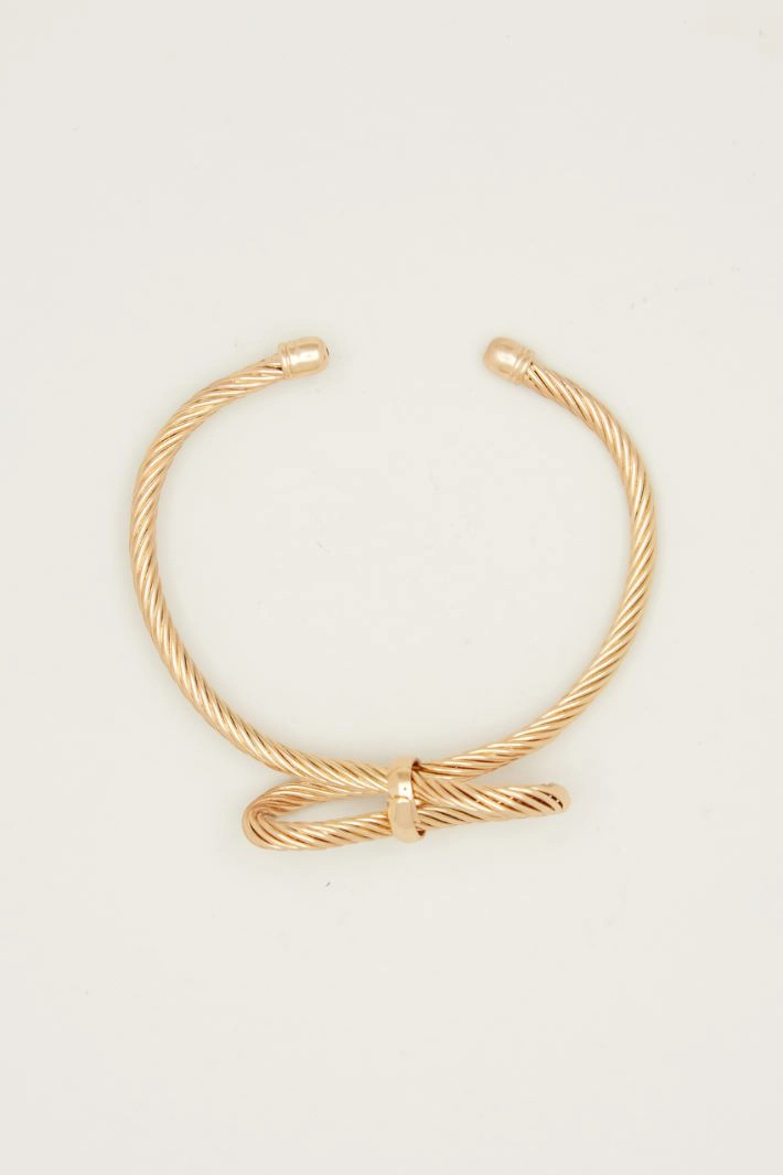 Rigid bracelet with bow - GOLD