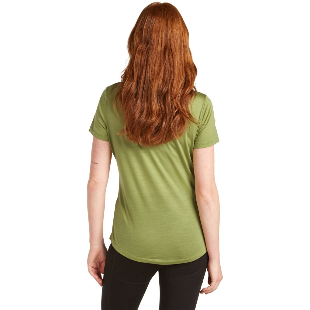 Icebreaker Merino 125 Cool-Lite™ Sphere Short Sleeve Tee Across the Peaks Women - Olive