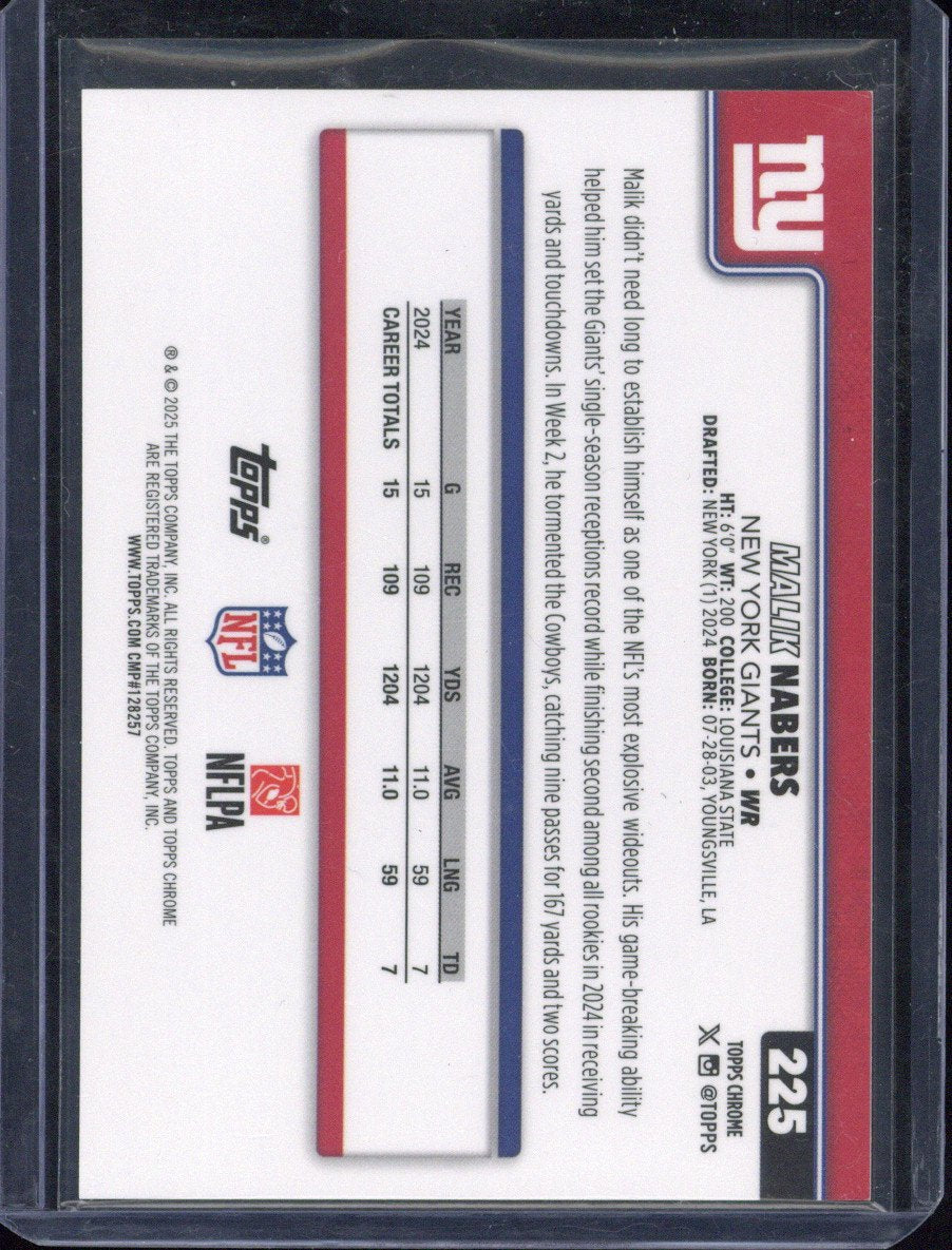2025 Topps Chrome Malik Nabers Orange Geometric /25