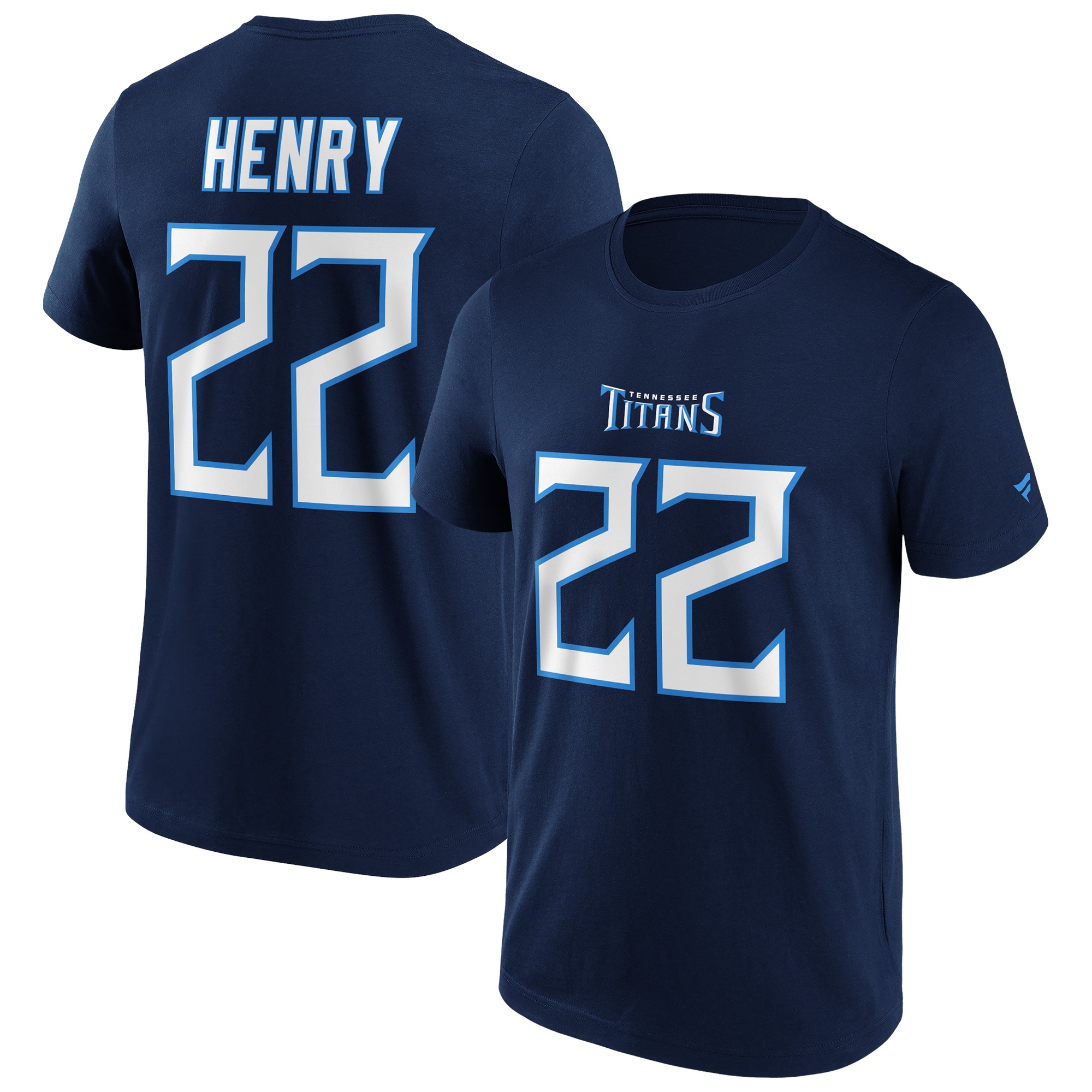 Derrick Henry #22 Tennessee Titans Iconic Player NFL T-Shirt Navy