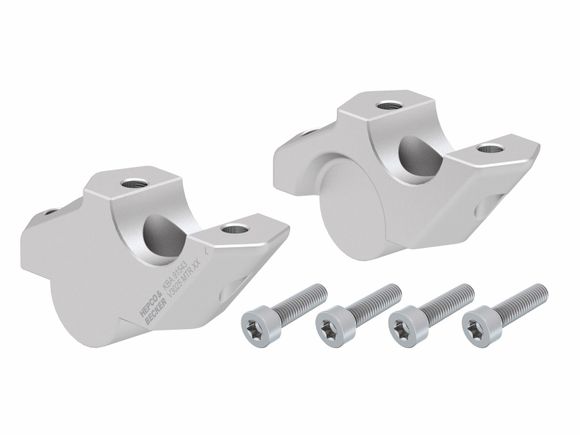 Hepco & Becker handlebar riser with 30 mm rise and 25 mm setback - silverBMW 900 F 900 GS - 2024 - 2025Ref: Hbe05012A / 42456534 00 09