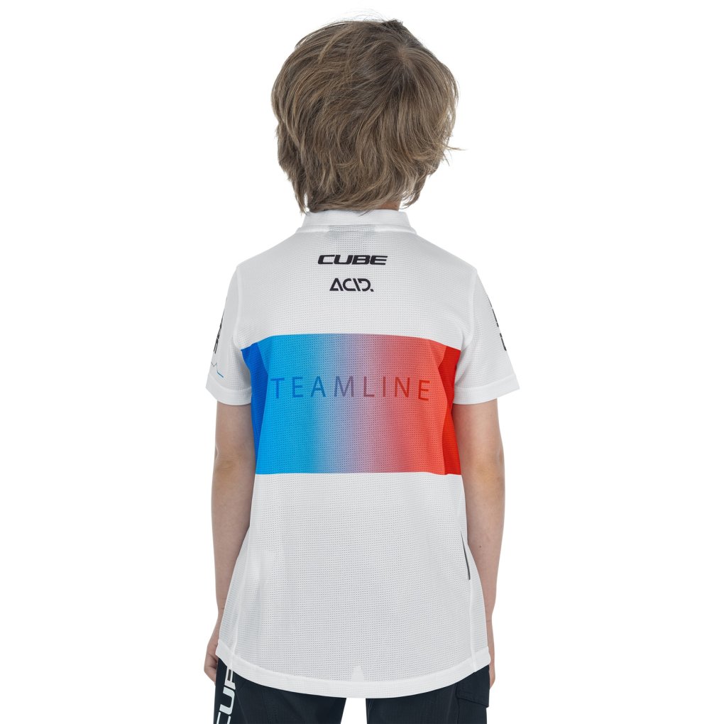 CUBE ROOKIE Teamline Short Sleeve Jersey Kids - white´n´blue´n´red