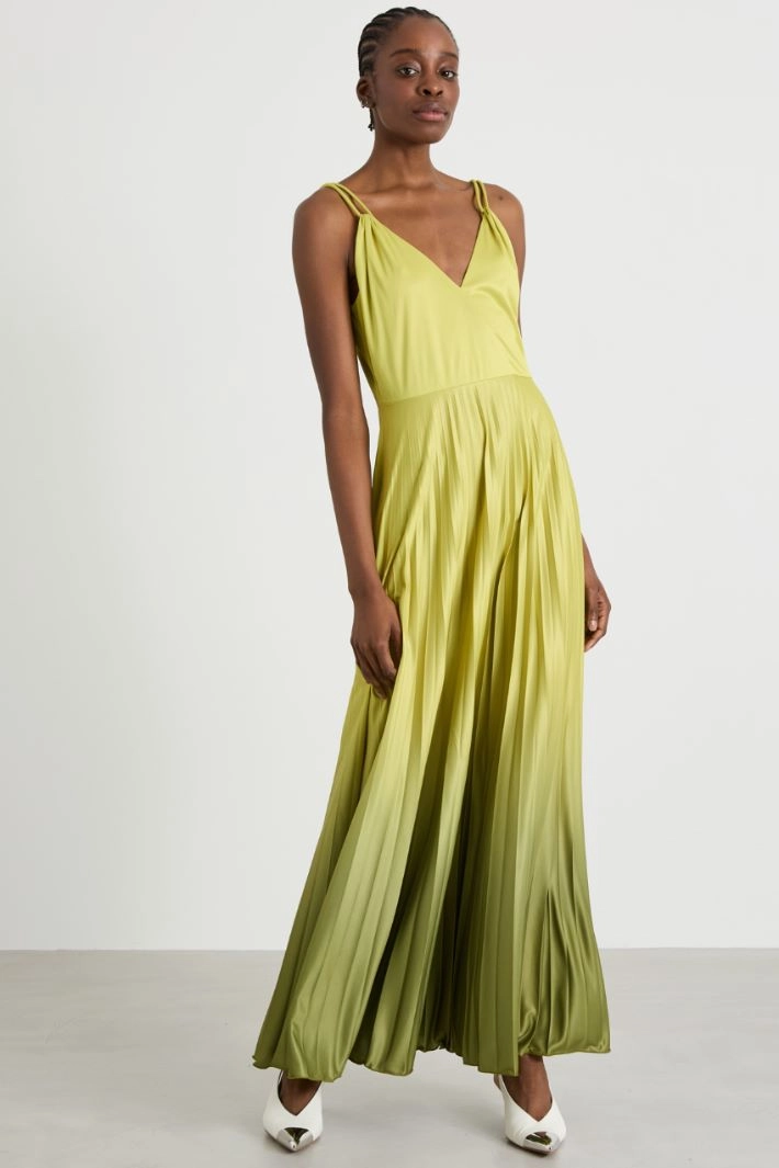 Long gradient jersey dress - LIME