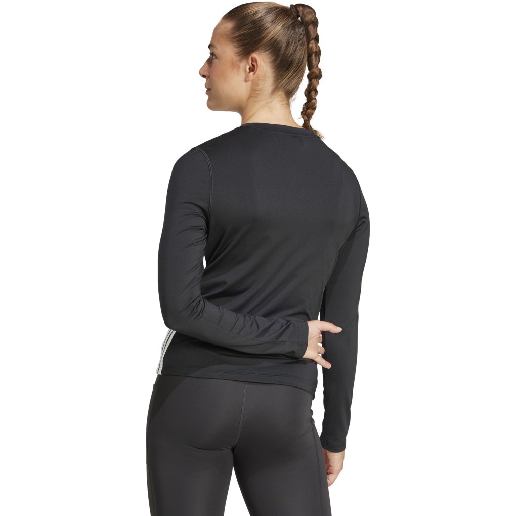 adidas Train Essentials 3-Stripes Workout Long-Sleeve Top Women - black/white JD6521