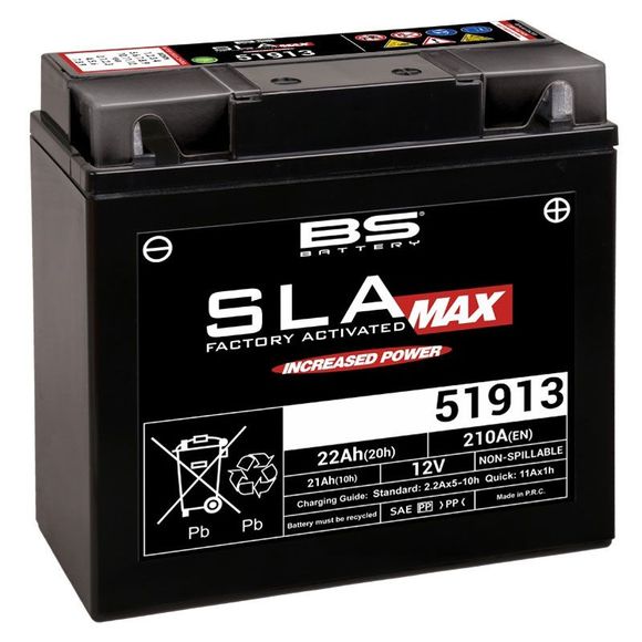 BS Battery SLA MAX 51913 Closed Type Acid Battery Maintenance-free/Ready to UseRef: 321500 / 1080695