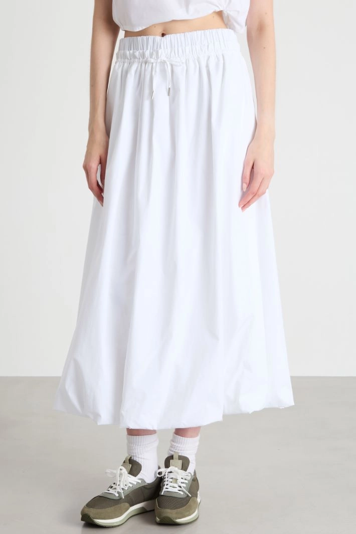 A-line skirt with elasticated waist - WHITE
