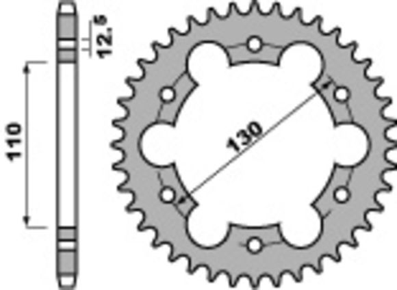 Couronne PBR acier C45 standard 4401 - 530CAN AM 650 DS 650 - 2000 - 2005Ref : PBR01428A / 1075312001