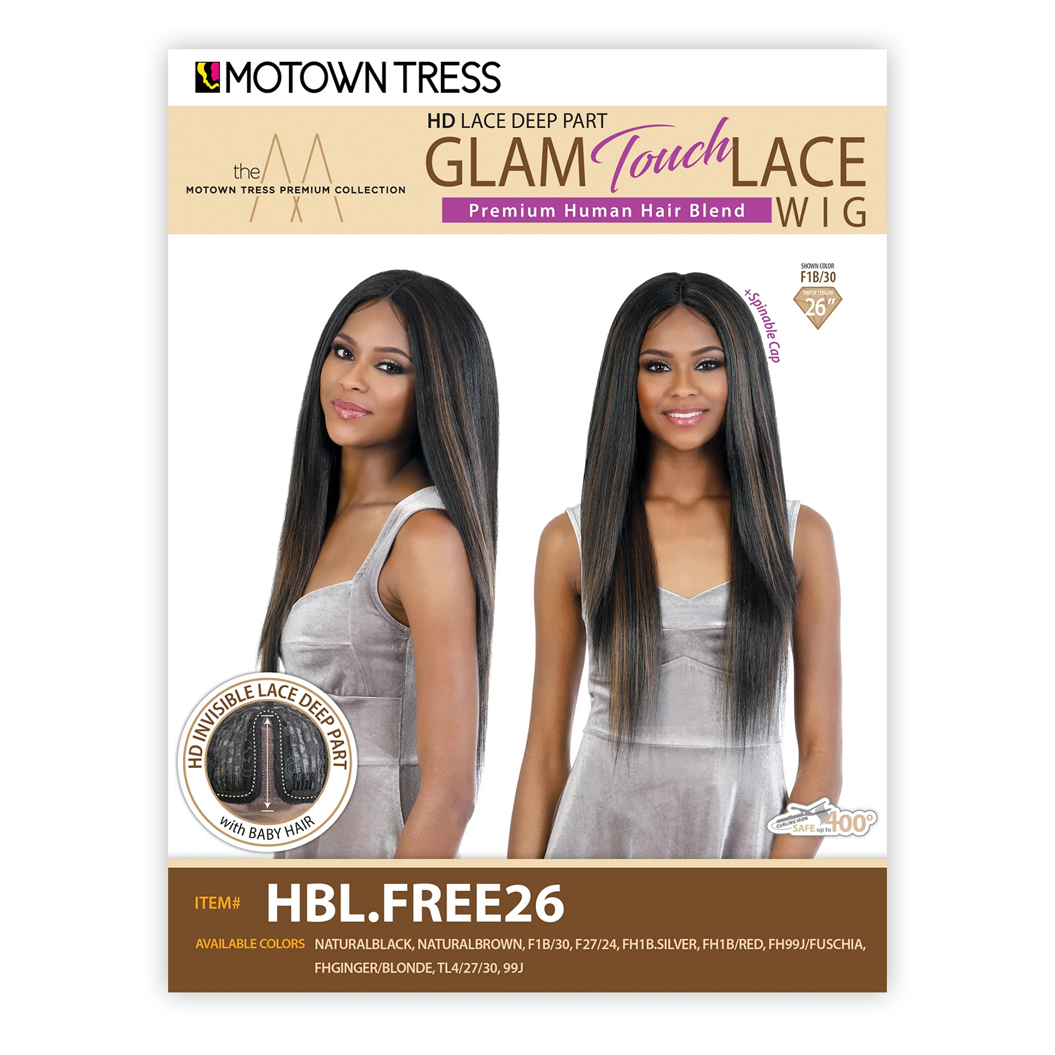 Motown Tress Human Hair Blend Glam Touch HD Lace Front Wig HBL.FREE26
