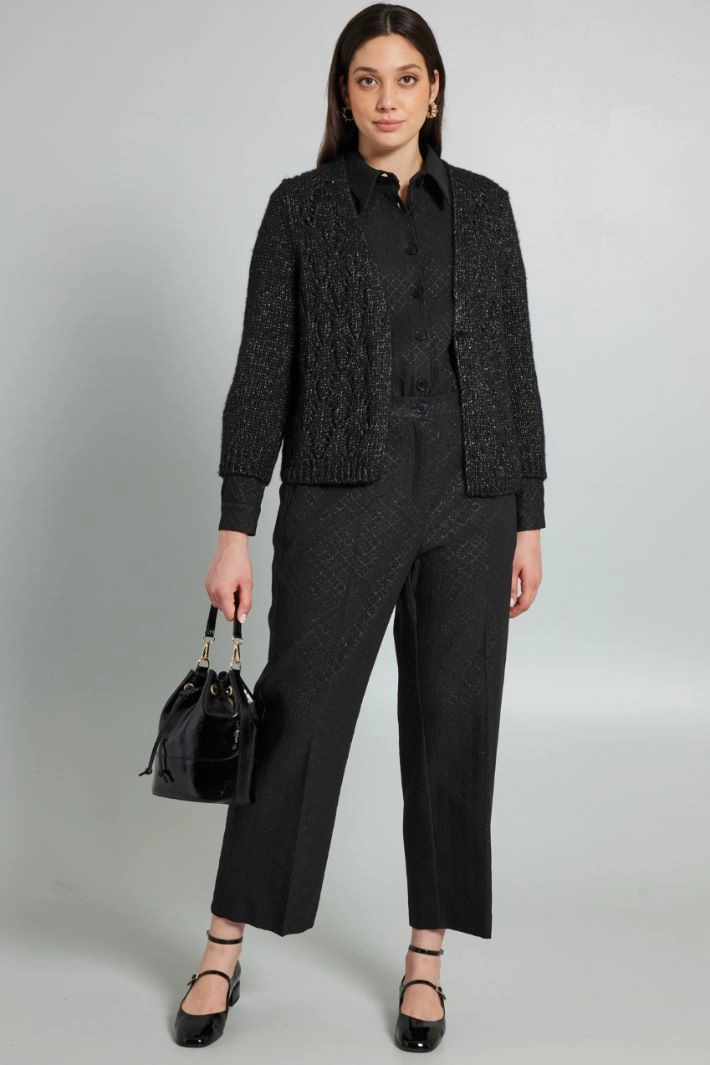 Jacquard trousers - BLACK