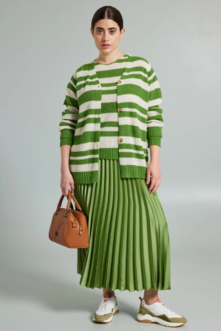 Buttoned cardigan - PISTACHIO GREEN CREAM