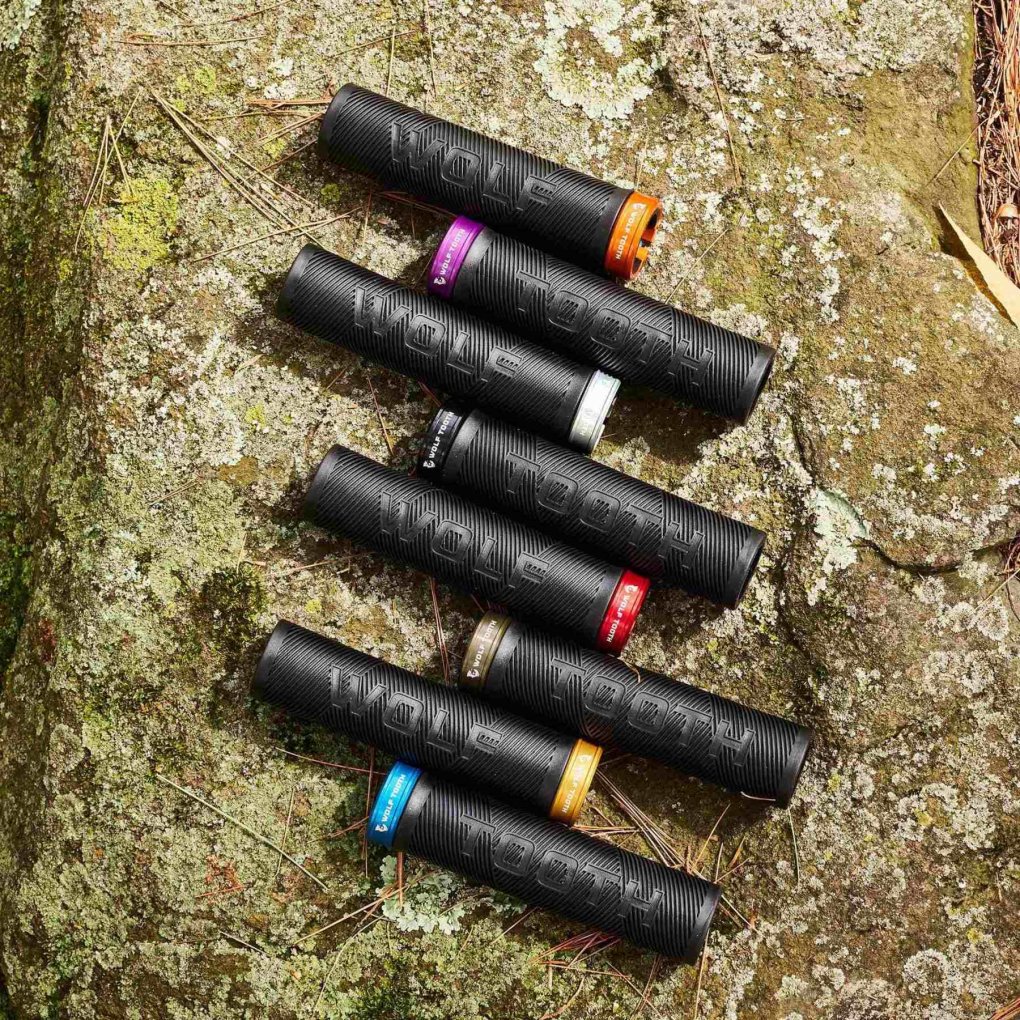 Wolf Tooth ECHO Lock-On Grips - black/raw silver