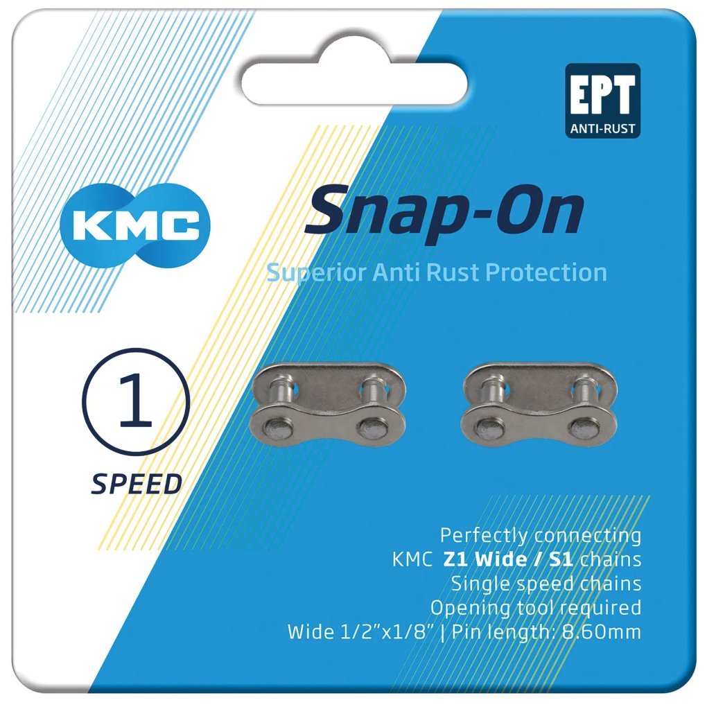 KMC Snap-On Wide EPT Silver Connector 1/8