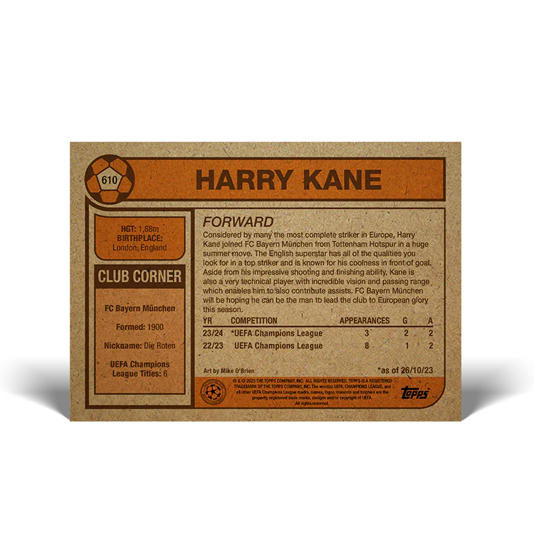 Topps UK - UCC Living Set Card #610 - Harry Kane