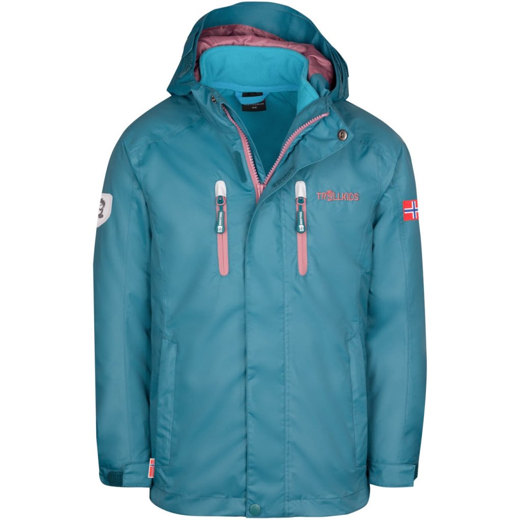 Trollkids Myrdal PRO 3in1 Jacket Kids - Teal/Glacier Green/Orchid