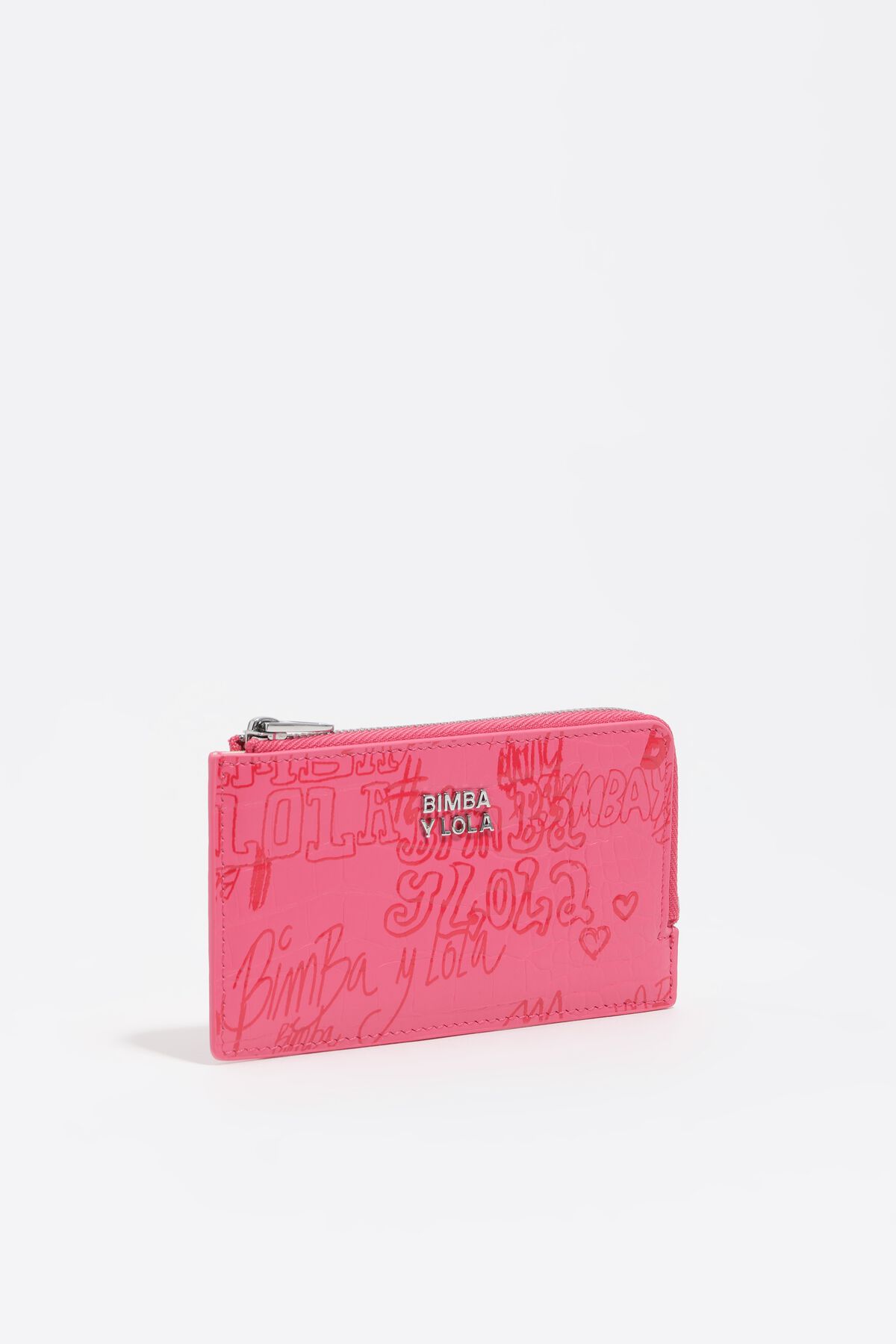 Berry pink BIMBA logos card holder/coin purse