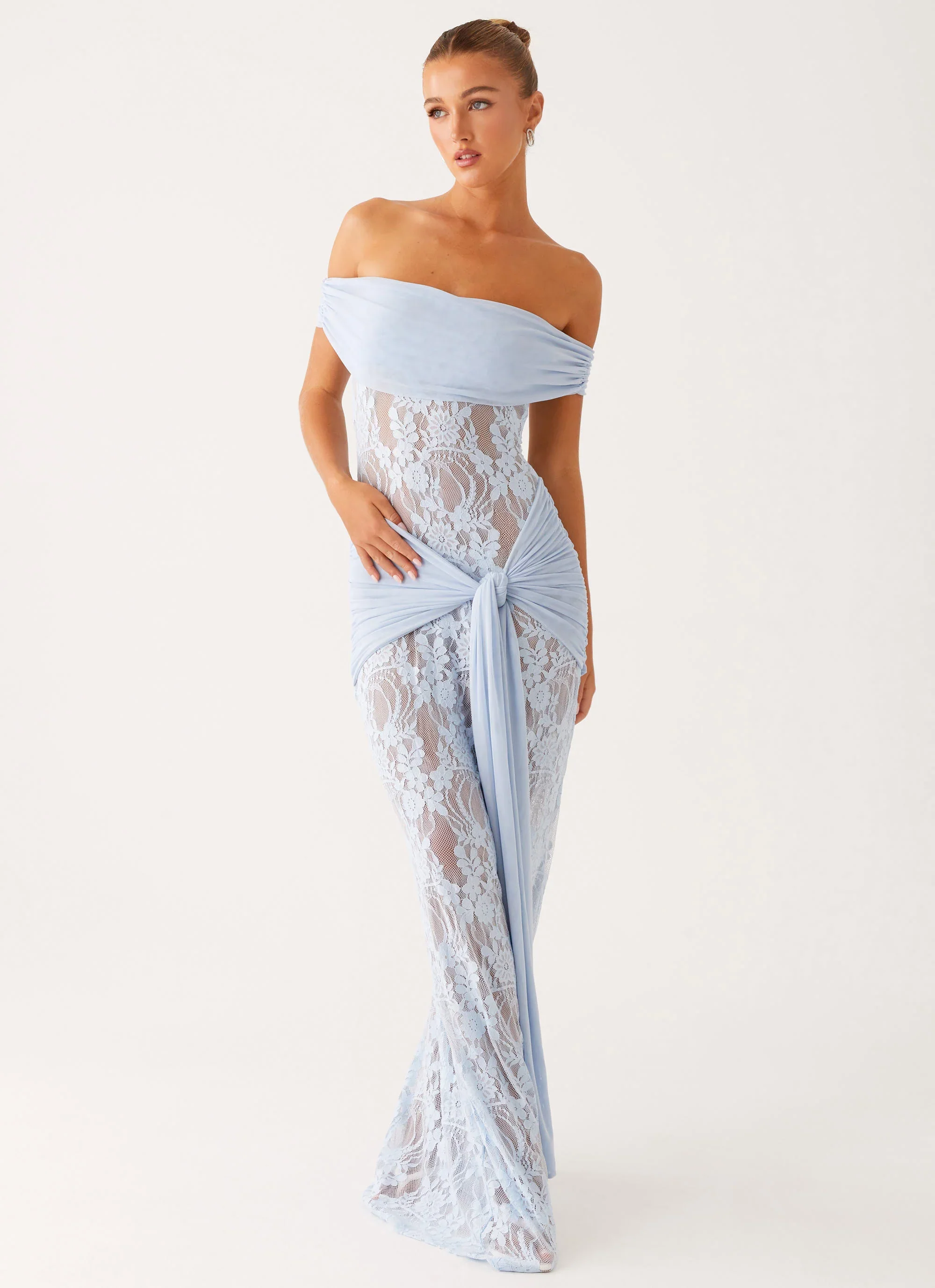 Gracie Twist Maxi Dress - Blue