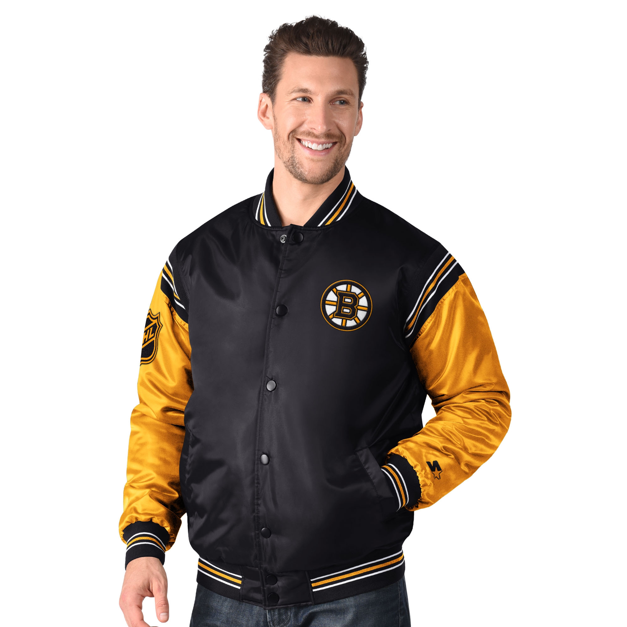 Boston Bruins Enforcer NHL Varsity Satin Jacket