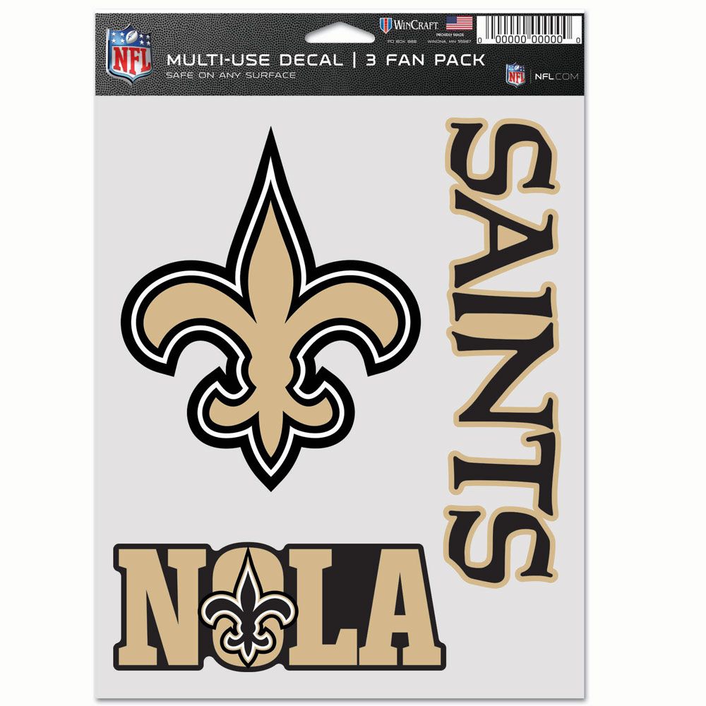 New Orleans Saints Multi-Use NFL Decals Set (3 Pcs.)