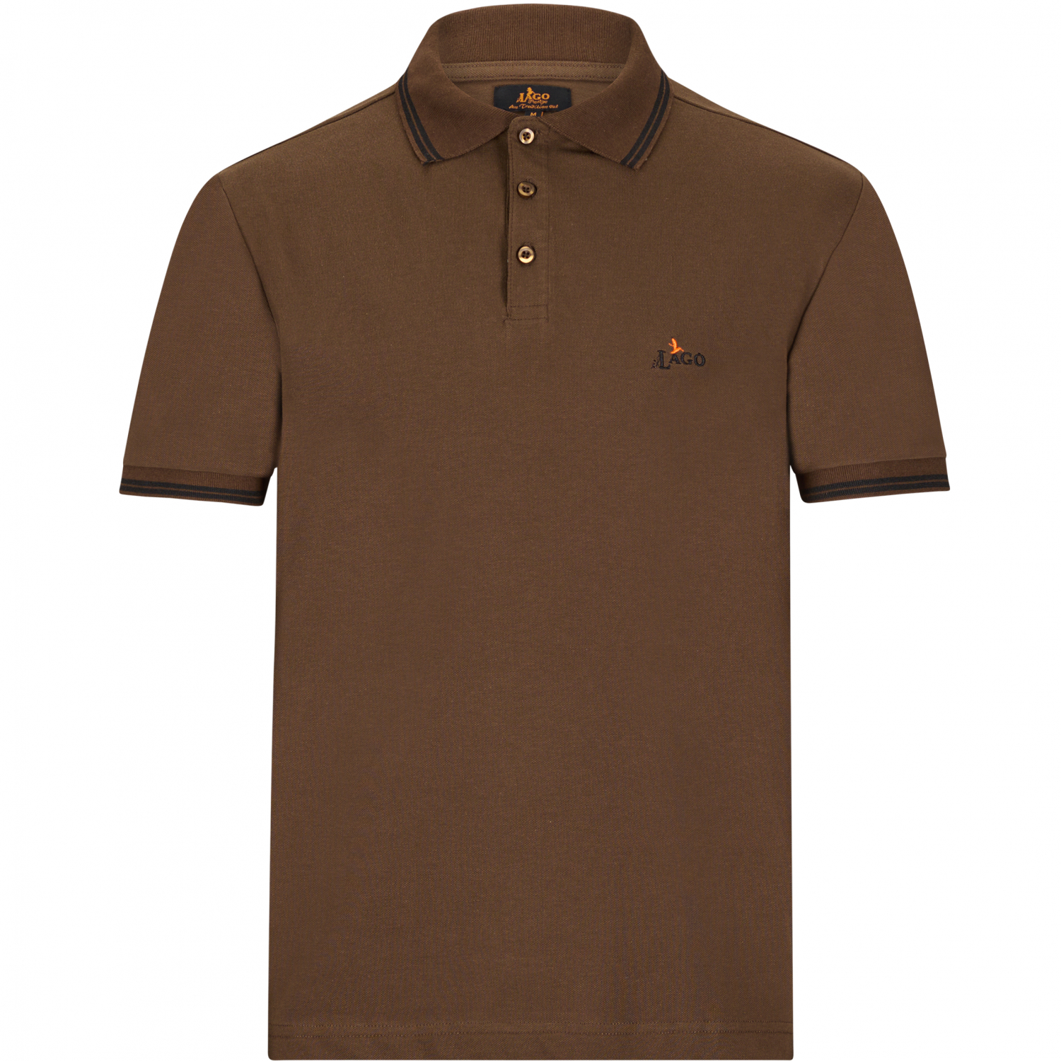 il Lago Prestige Pique Polo Shirt Men (Brown)