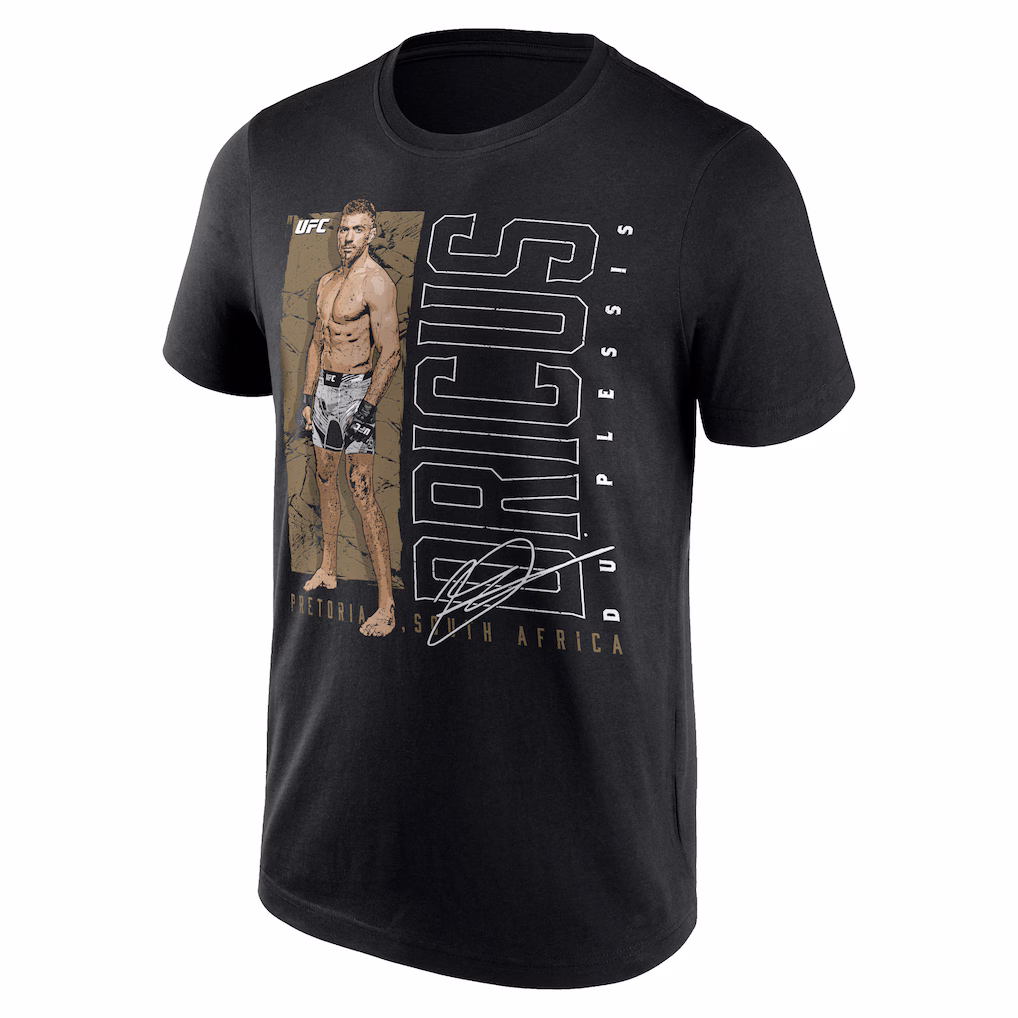 UFC Dricus Du Plessis South Africa Pose T-Shirt - Black - Mens