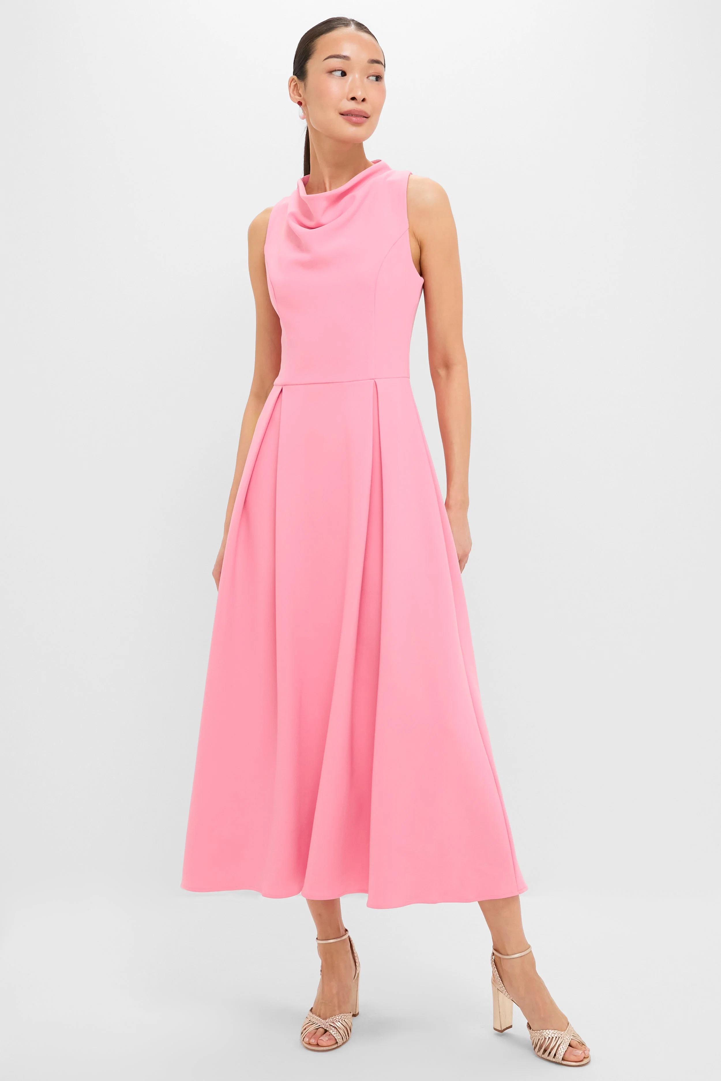 Bubblegum Pink Risa Cowl Neck Gown