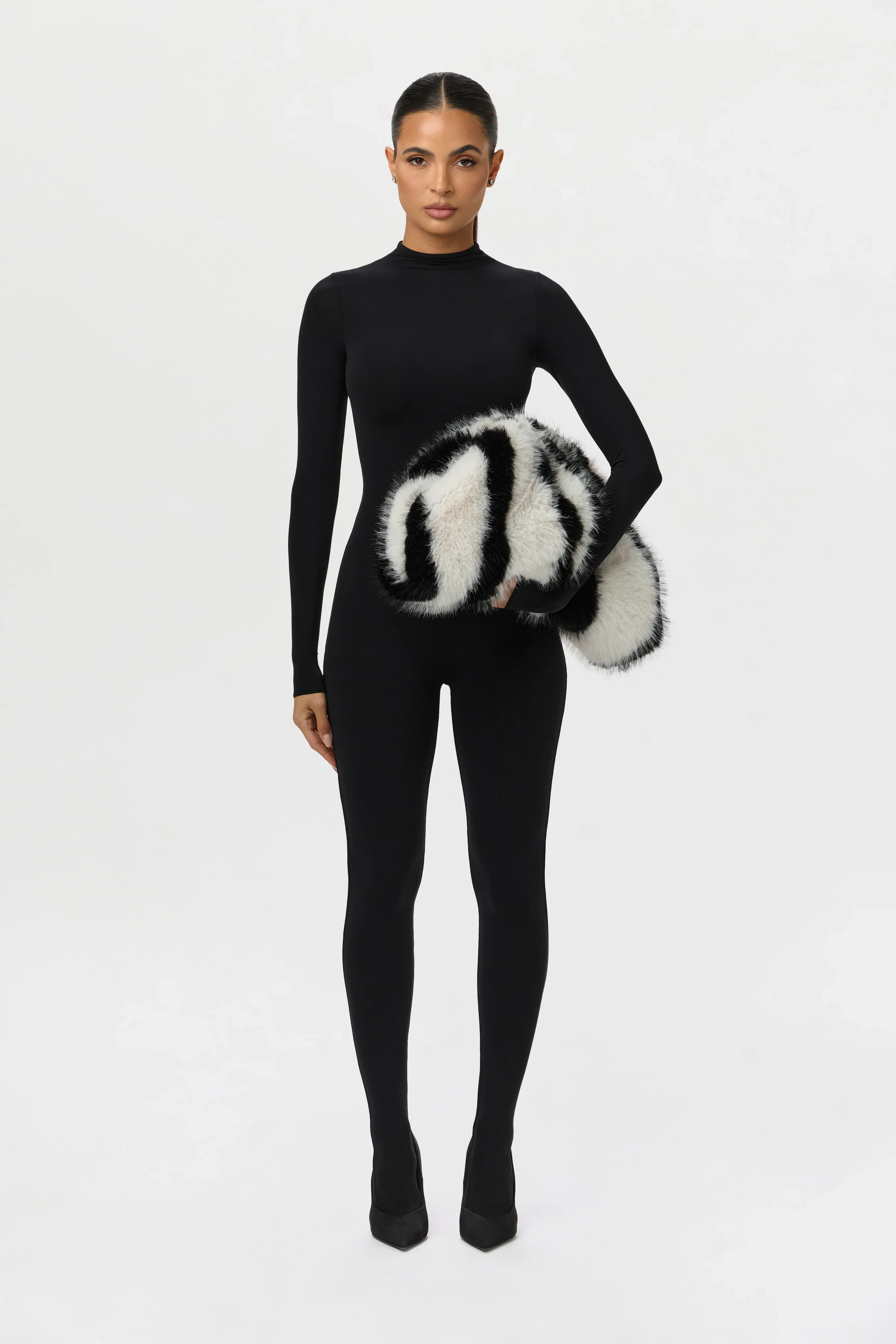 Faux Fur Animal Print Purse