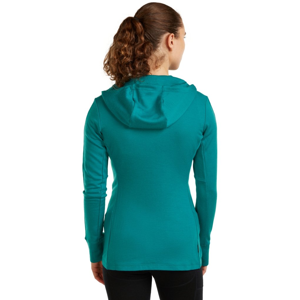 Icebreaker Merino 260 Quantum Long Sleeve Zip Hoodie Women - Tidal Teal