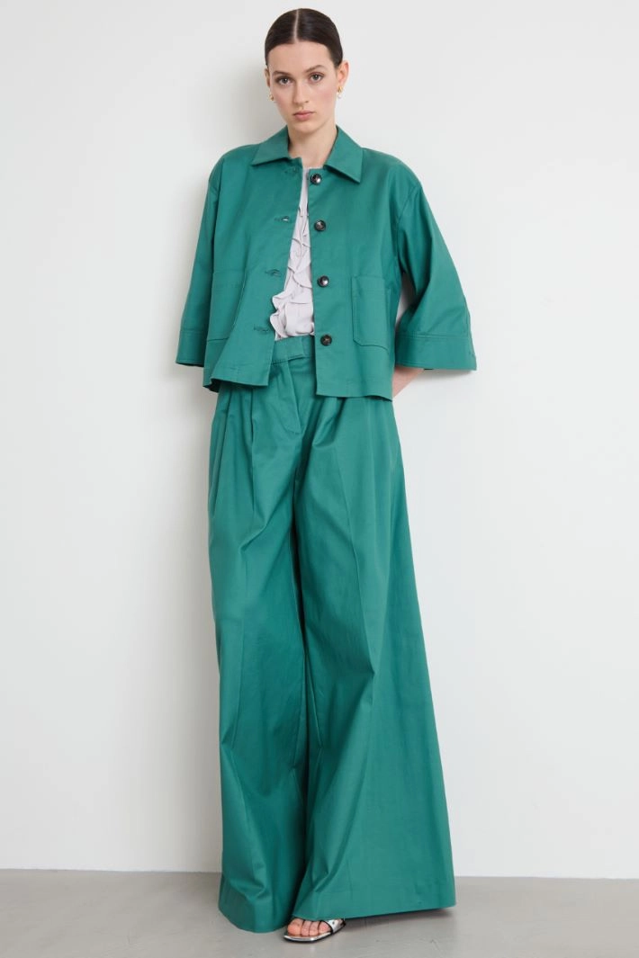 Cotton twill jacket - GREEN