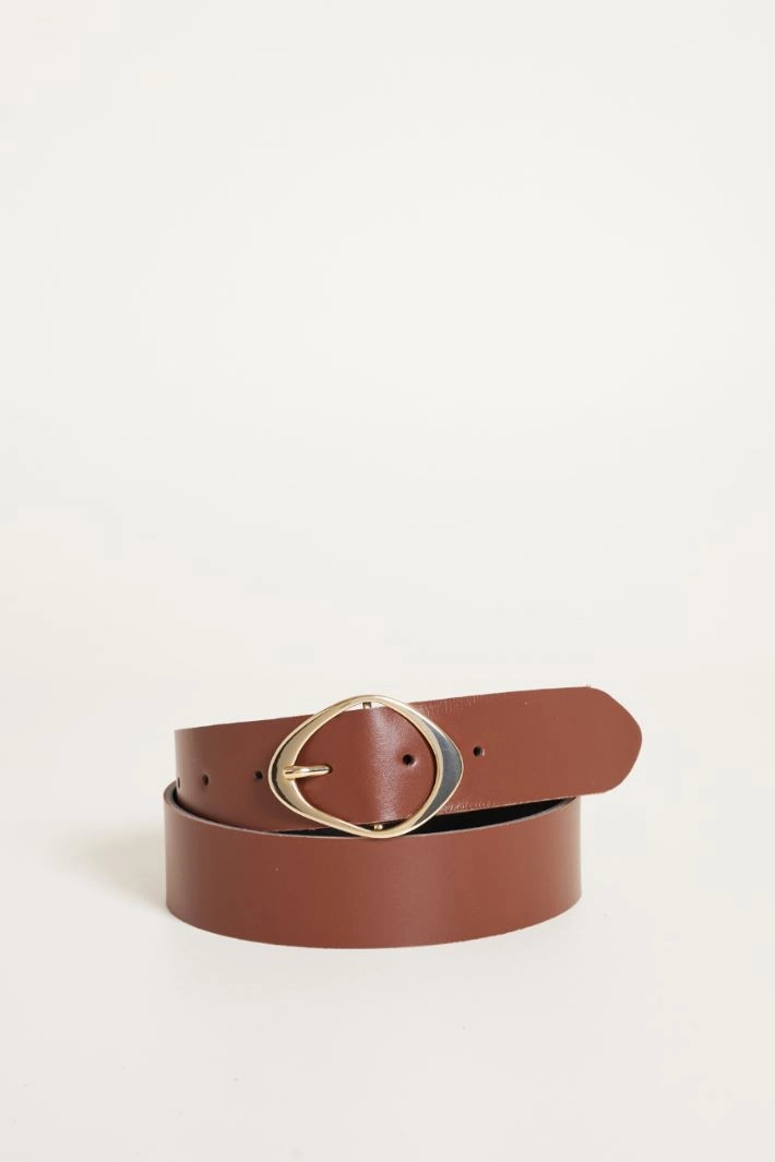Leather belt - BROWN