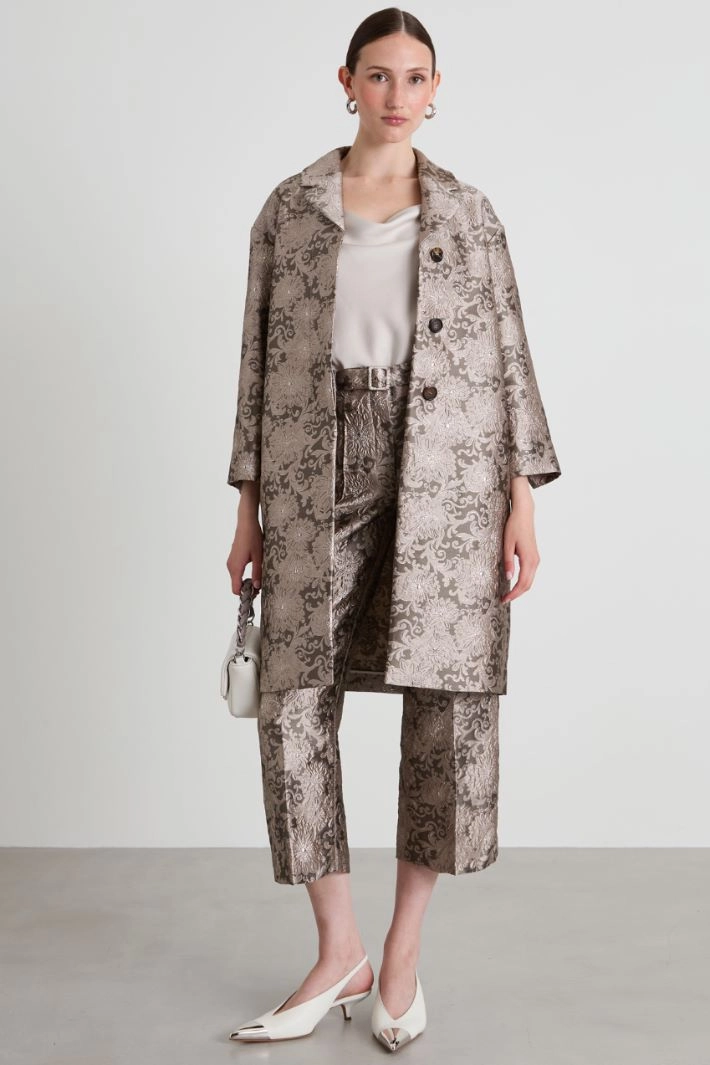 Brocade overcoat - DOVE GREY