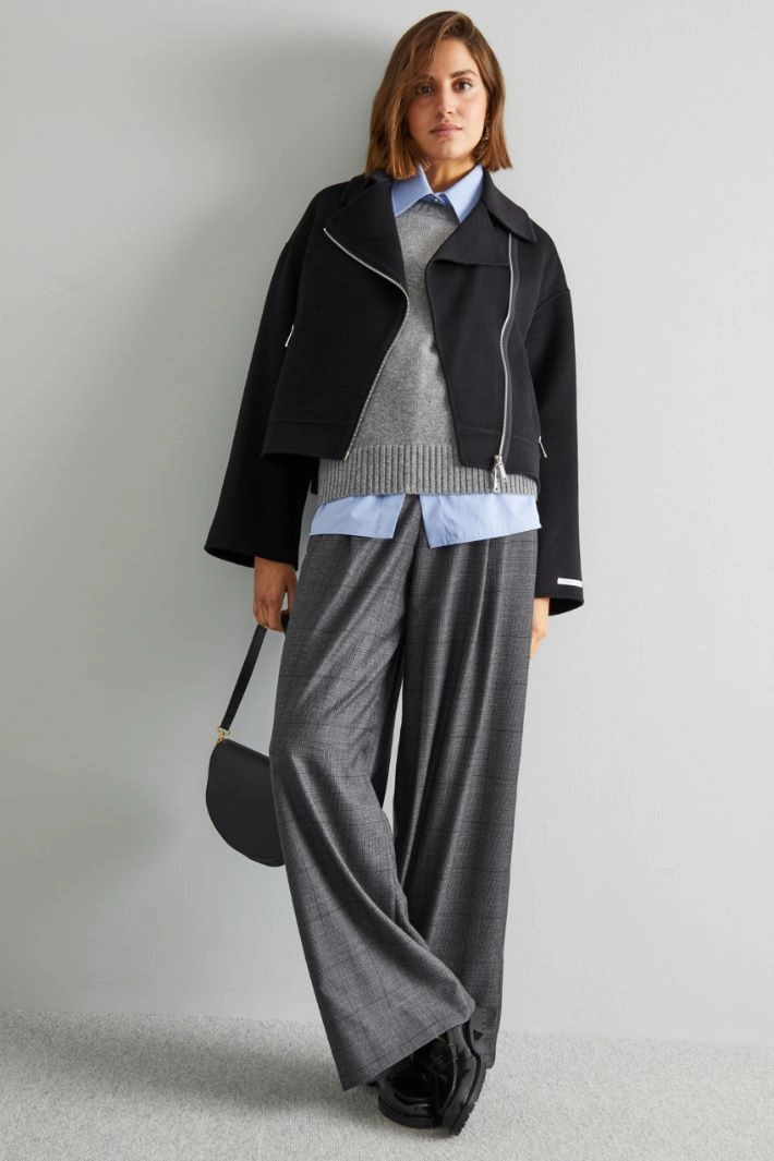 Wool drap jacket - BLACK