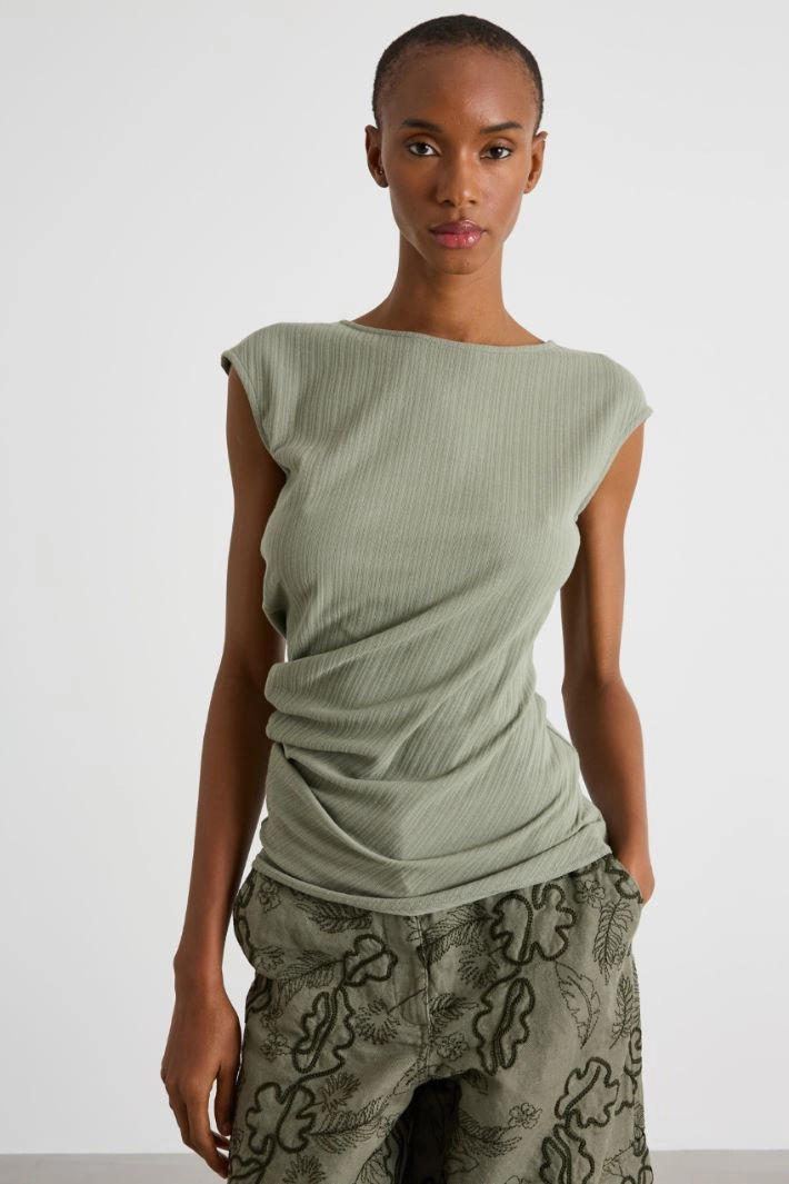 Draped T-shirt - GREEN